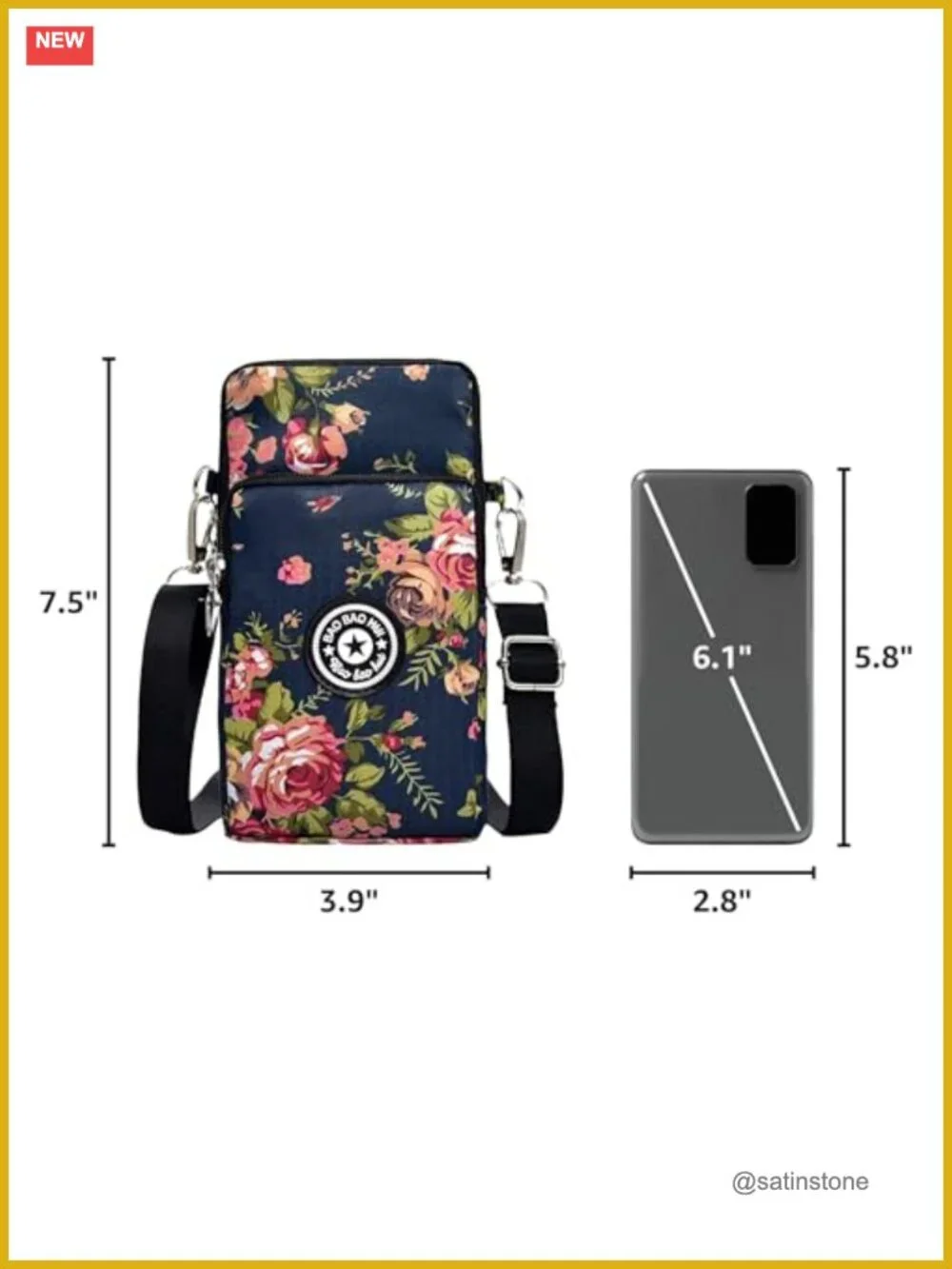 Lightweight Nylon Small Crossbody Bag with Adjustable Strap, Travel Pouch for